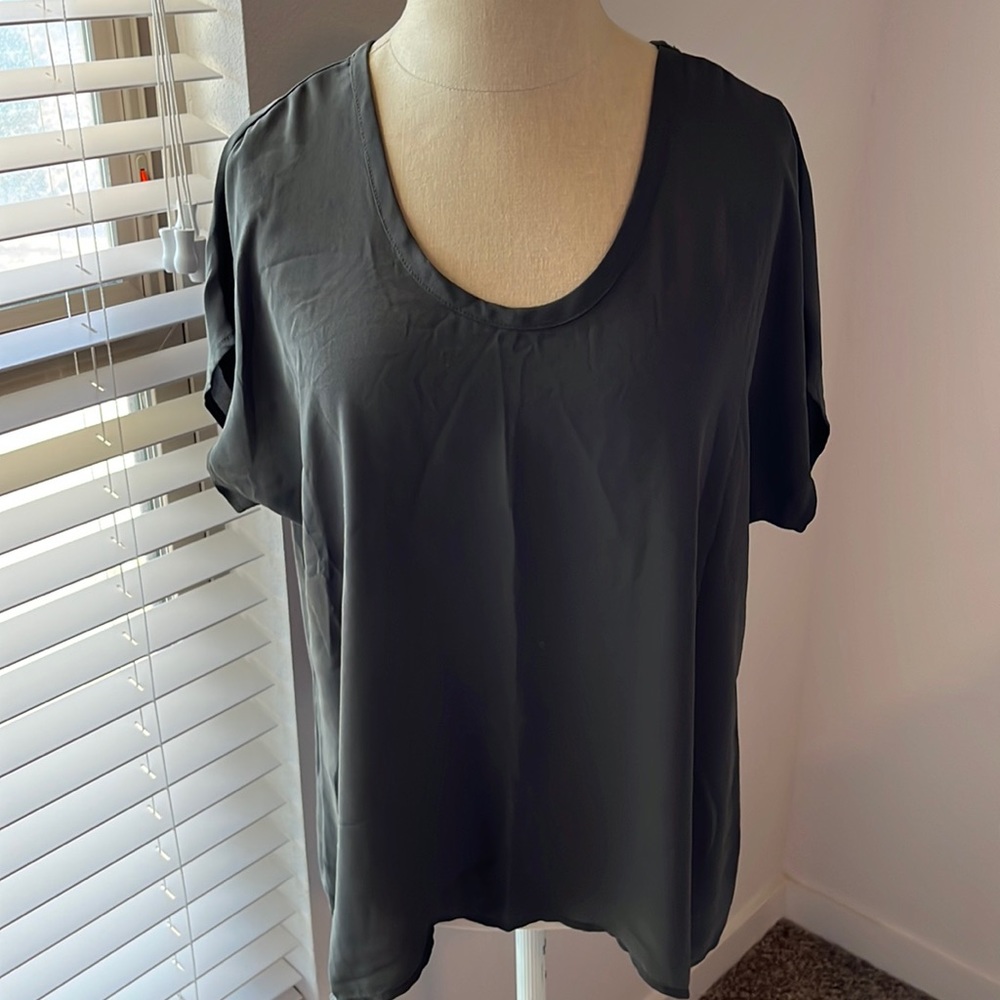 Allison Joy olive green shirt